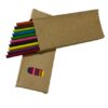A set of eco-friendly colored pencils made from recycled paper, showcasing vibrant colors and a sustainable design. The pencils are neatly arranged on a white background, highlighting their environmental benefits and creative potential.