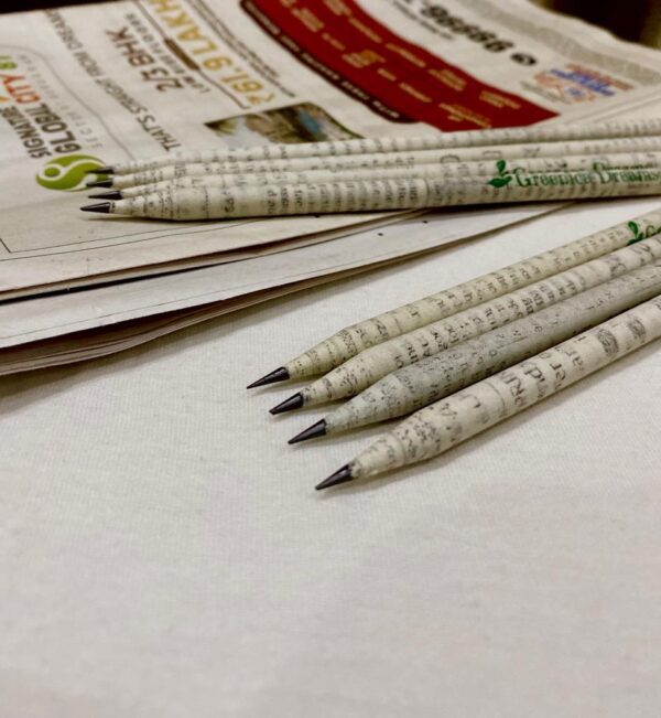 Newspaper Eco friendly pencils made of recycled newspaper